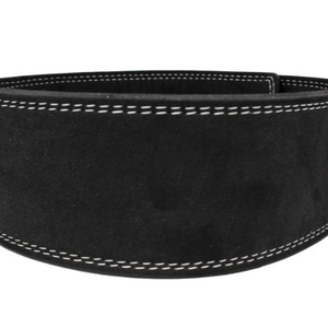 Cinturón de levantamiento de pesas de cuero para entrenamiento, correa de cuero genuino negro para gimnasio, con hebilla de palanca trasera de ante - Product Image 1