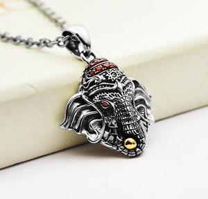 Collar de elefante de plata de ley para mujer, colgante de Animal de alta calidad, collar de la suerte para parejas - Product Image 3