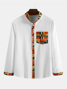 Chemise à manches longues en coton doux et respirant pour hommes avec col rond classique et coupe décontractée idéale pour une tenue décontractée et une superposition tendance - Product Image 5