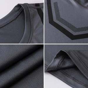 เสื้อยืดผ้าโพลีเอสเตอร์ยืดได้สำหรับผู้ชายเสื้อยิมผ้าแห้งเร็วระบายอากาศได้ดี4ทาง - Product Image 5