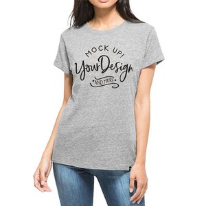 Camiseta ecológica lisa para mujer, impresión personalizada al por mayor, colores surtidos, ropa informal negra de moda para mujer - Product Image 1