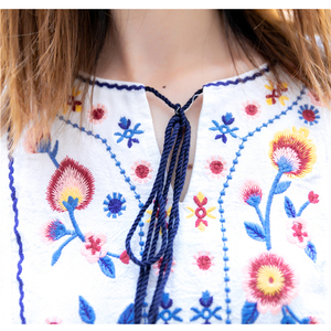 Vestido de verano holgado de manga larga con bordado Floral, Ropa Étnica Vintage - Product Image 2