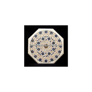 Plateau de table basse en marbre Pietra Dura, plateaux de table en marbre blanc - Product Image 1