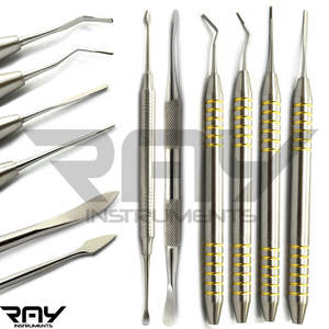 Juego de 6 Piezas de Periótomos Flexibles Dentales, Elevadores de Raíz de Implante Periodontal Curvos y Rectos con Tornillo, Acero Inoxidable Alemán, Aprobado por CE e ISO - Product Image 1