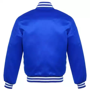 Veste universitaire en satin à lettres pour homme Veste d'hiver à broderie bombardier Veste universitaire en satin - Product Image 4