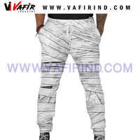 Pantalon de jogging décontracté pour homme en coton et polyester, taille haute avec cordon de serrage, grande taille, imprimé et brodé, écologique