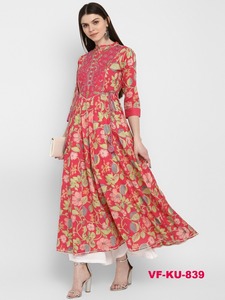 Dernier designer Anarkali blanc avec Dupatta au tarif de gros avec personnalisation disponible - Product Image 3