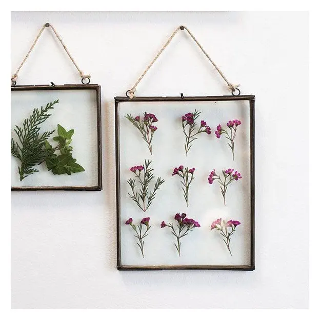 High quality floating glass photo frame rustic hanging photo display picture pressed double glass picture frame