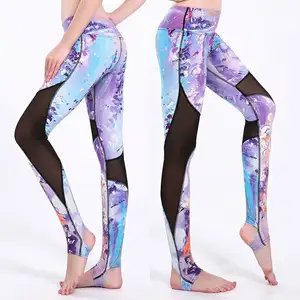 High Waist Stretch Tummy Sports Training Sublimation Print Women Recycled Legging Tight Pants 3D Printed Yoga Pants Tights