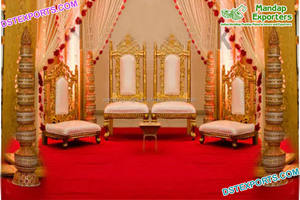 ชุดเก้าอี้งานแต่งงานแบบอินเดียสไตล์กูจารัต  งานไม้แปรรูป  ขนาดและสีตามสั่ง - Product Image 2