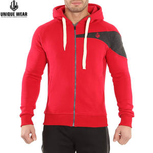 Wholesale Custom Logo Men's Fitness Gym Hoodie Solid Color Cartoon Design Fleece Zipper-Up Eco-Friendly Breathable Quick Dry - Product Image 3