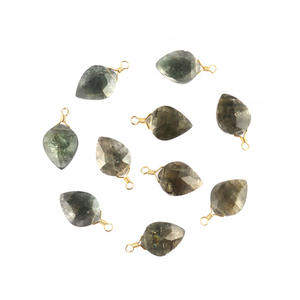 Mousse naturelle aigue-marine fil enroulé connecteur fantaisie forme briolette damier coupe pendentif connecteur breloques pépite connecteur - Product Image 4