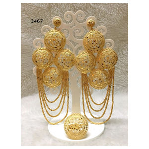Pendientes de Diseño Africano para Bodas y Fiestas, Color Dorado - Product Image 1