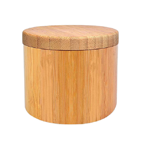 Boîte de rangement alimentaire en bois de qualité supérieure, de forme ronde, pour sel et poivre, en Inde - Product Image 1