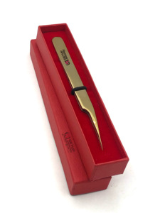 Pince à épiler professionnelle d'extension de cils en acier inoxydable avec logo personnalisé pour outil de beauté - Product Image 3