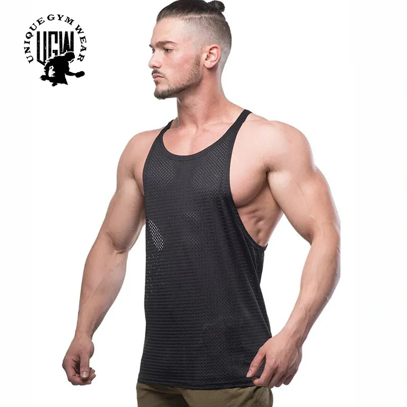 Men's Classic Fitness Gym Sports Running Stretch Quick Dry Breathable Sleeveless T Shirt Man Tank Tops