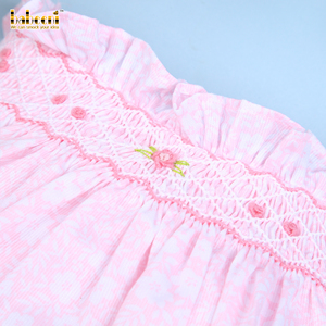 ชุดเดรสพิมพ์ลายดอกไม้เรขาคณิตขนาด100% Cotton-BB2498 - Product Image 3