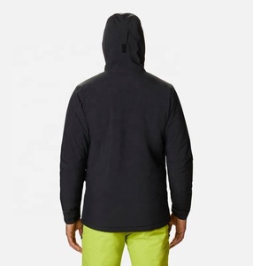 Veste de randonnée en Polyester pour hommes, coupe-vent à capuche, tissu noir, veste softshell personnalisée pour randonnée et revêtement, - Product Image 6