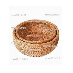 Panier en rotin profond et bambou au design admirable Panier de rangement pour fruits de forme ronde de qualité supérieure par Home Arts - Product Image 6