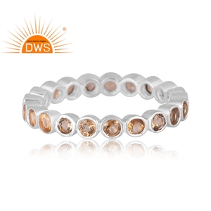 แหวนอัญมณีซิทรีนธรรมชาติแหวนเงินแท้925ดีไซน์ใหม่ - Product Image 2