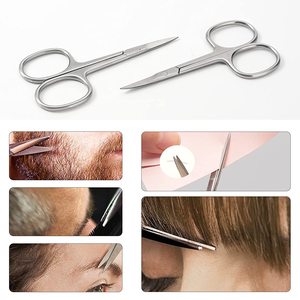 Ensemble de ciseaux petits droits et courbes en acier inoxydable, ciseaux de beauté pour les sourcils, les cheveux, le nez, les cils et les ongles - Product Image 5