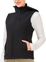 Débardeur deux couches pour femmes, coquille douce avec capuche détachable, vêtement chaud et d'extérieur pour l'hiver