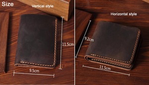 New Genuine Leather Unisex <b>Wallets</b> Open Closure Short Length Waterproof <b>Coin</b> Pocket Purses Gift for Men Standard International - Product Image 6