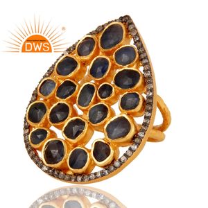 Nouvelle Bague Empilable en Argent Sterling 2026 avec Diamants Naturels et Saphirs Bleus pour Femme - Fabricant de Bijoux en Diamants - Product Image 3