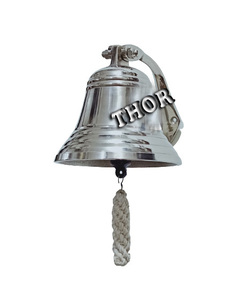 Campana de Barco de Latón Plateado de Estilo Clásico y Ecológico, Decoración Náutica para Colgar en la Pared, Diseño Moderno de 4 Pulgadas para la Entrada del Hogar - Product Image 1