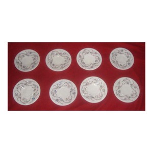 Plaques rondes en marbre blanc pur, mère de perles, pour la vente en gros, 4 pièces - Product Image 1