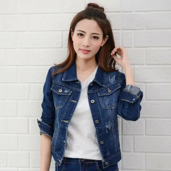 Womens Denim Jacket Short Jeans Cropped Jackets Indigo Size 14 8 10 12 6 |  eBay