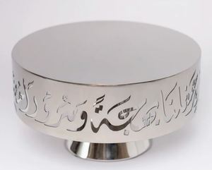 <b>Set</b> of 3 Galvanized Cupcake <b>Stands</b> in Grey Metal Round Shape Perfect for Desserts and Celebrations Elegant Display Pieces - Product Image 3