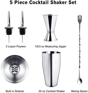 15 Pièces Mixologie Barman Kit Bar Tool Set Barware Set Boston Shaker Set Bar Accessoires - Product Image 4