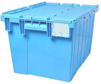 UP HDPE Plastic Box Turnover Bleu avec Filet et Empilable 600X400X300mm Caisses de Stockage Moulées par Injection de Qualité Alimentaire