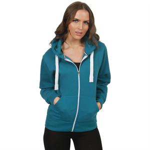 Wholesale Custom Designed 100% Cotton Women's <b>Zipper</b> Hoodie for Winter with Front Logo Placement - Product Image 1