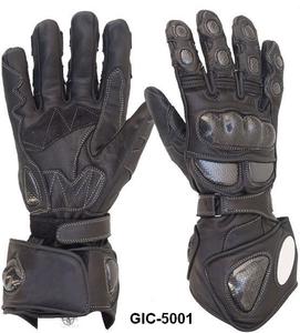 Gants de moto en cuir à doigts complets avec paume renforcée, gants de protection pour la conduite à moto pour hommes - Product Image 4