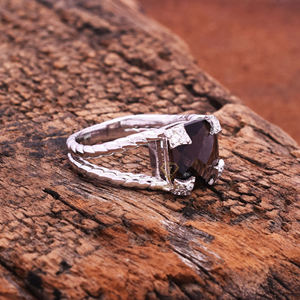 Natural Smoky Quartz Gemstone 925 Sterling Silver <b>Ring</b> Handmade <b>Cushion</b> Shape Silver Engagement <b>Ring</b> Jewelry For Suppliers - Product Image 2
