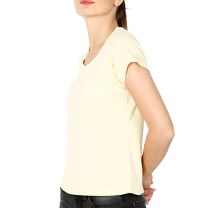 เสื้อยืดผ้าฝ้ายอินทรีย์กัญชาธรรมชาติผู้หญิง,เสื้อยืดย้อมสีพื้นเป็นมิตรกับสิ่งแวดล้อม - Product Image 2