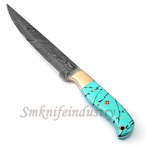 New Style Custom Hand Forged Damascus Fillet knife With leather Sheath cover (smk1593) - Product Image 6