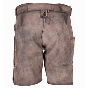 Sur mesure marron Antique bavarois allemand en cuir véritable hommes Trachten Shorts nouveau grande taille taille haute Lederhosen plat - Product Image 2