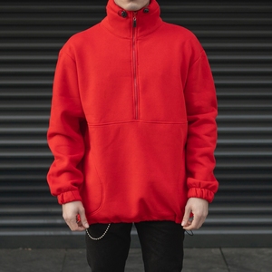 Sudadera con Capucha Extra Grande para Hombre, 100% Algodón, Tejida, Personalizada, con Media Cremallera Delantera, Ecológica, Transpirable, 2024 - Product Image 4