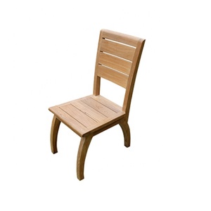 Chaise de salle à manger d'extérieur de luxe en teck massif, durable, résistante aux intempéries, moderne, sans accoudoirs, pour jardin, patio et cour. - Product Image 2