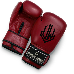 Gants de boxe Unique Wear en cuir, à lacets, avec sangle de poignet réglable, équipement d'entraînement pour adultes - Product Image 4