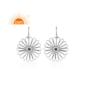 Juran — boucles d'oreilles pendantes en cuivre Turquoise, pendants naturel, bijoux en argent Sterling 925, fleur, fabrication de bijoux - Product Image 4