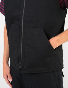 Heavy Canvas <b>Vest</b> <b>Men</b> Quilted Lined <b>Black</b> Sleeveless Winter <b>Vest</b> 100% Cotton Shell Polyester - Product Image 4