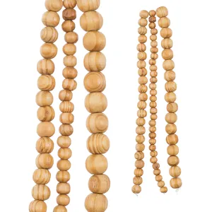 Perles en bois naturelles, ou sans vernis, de couleur naturelle, service personnalisé avec votre logo, fabrication de bijoux, unités - Product Image 6