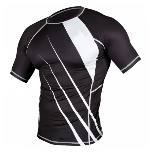 Strijd Rash Guard Bjj Tops Fitness Compressie Wear Mannen Sport Sneldrogend Fitness Korte Mouw Rash Guard