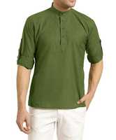 Kurta de coton traditionnel pour hommes, avec de nombreux boutons brillants, 3 poches de poitrine de Style séduisant