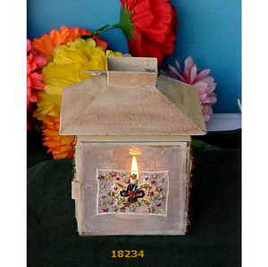 Decorative <b>Silver</b> Metal American Style Handmade Christmas Candle <b>Lantern</b> for Home Decoration - Product Image 1