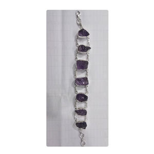 Bracelet à breloques en argent sterling 925 avec pierres précieuses CZ Bijoux de mode du fabricant indien - Product Image 1